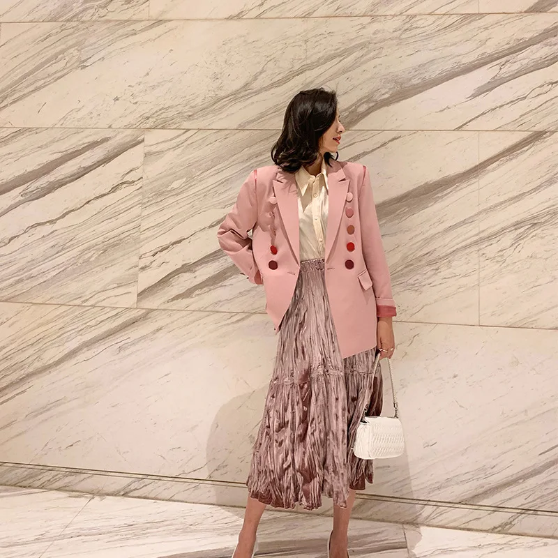 Spring Clothing 2019-Women's Small Suit Retro CHIC Pink Online Celebrity Suit Spring And Autumn Coat cool han Version-
Spring Clothing 2019-Women's Small Suit Retro CHIC Pink Online Celebrity Suit Spring And Autumn Coat cool han Version-