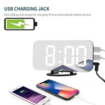 Digital LED Alarm Clock Snooze Display Time Night Led Table Desk 2 USB Charger Ports for iphone Android Phone Alarm Mirror Clock
Digital LED Alarm Clock Snooze Display Time Night Led Table Desk 2 USB Charger Ports for iphone Android Phone Alarm Mirror Clock