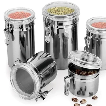 Stainless Steel Storage Tank With Lid Anti-Leakage Food Sealed Cans Dried Fruit Coffee Jars Metal Food Container Kitchen Gadgets
Stainless Steel Storage Tank With Lid Anti-Leakage Food Sealed Cans Dried Fruit Coffee Jars Metal Food Container Kitchen Gadgets