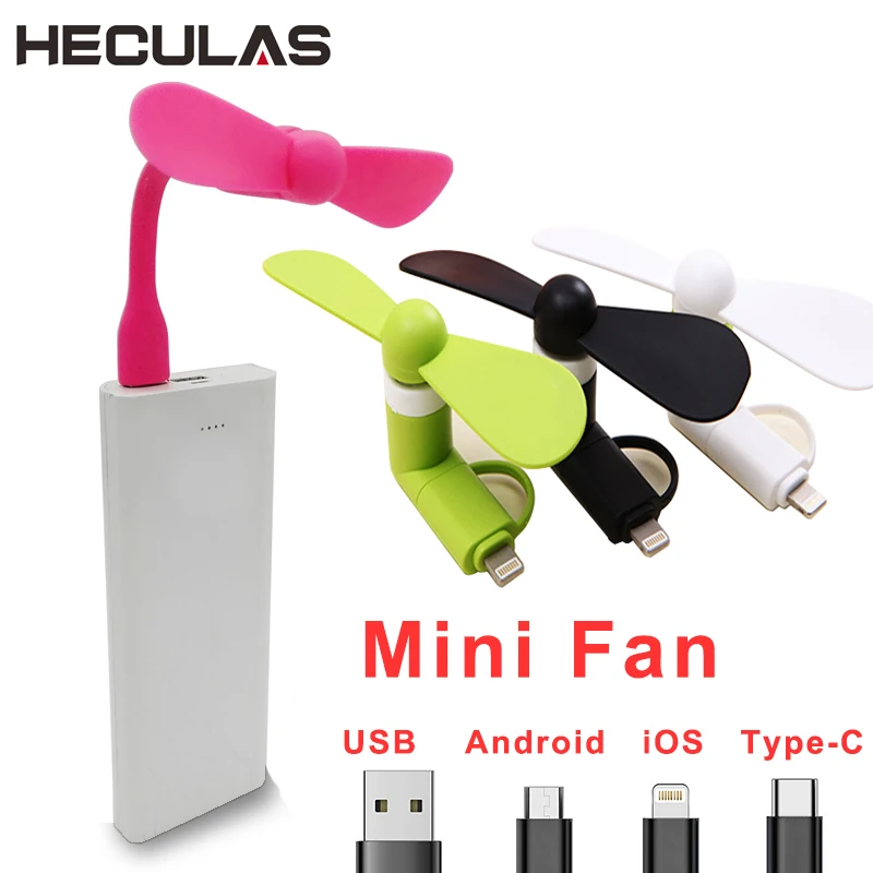 Heculas USB вентилятор Гибкий Мобильный телефон мини съемные вентиляторы для Android iOS