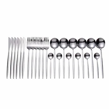 24Pcs/Set Black Gold Dinnerware Set 304 Stainless Steel Kitchen Dinnerware Tableware Set Fork Spoon Knife Dinner Set Cutlery Set
24Pcs/Set Black Gold Dinnerware Set 304 Stainless Steel Kitchen Dinnerware Tableware Set Fork Spoon Knife Dinner Set Cutlery Set