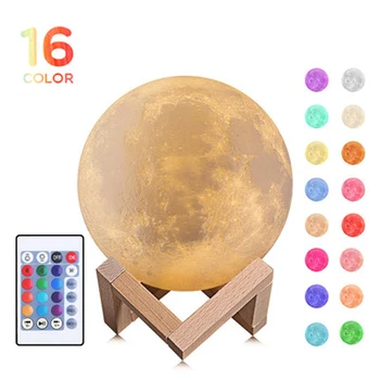 3D Print Moon Lamp Plap Night Light with 16 Colors Change Remote Control Solid Wood Timing Table Light Touch LED Lighting
3D Print Moon Lamp Plap Night Light with 16 Colors Change Remote Control Solid Wood Timing Table Light Touch LED Lighting