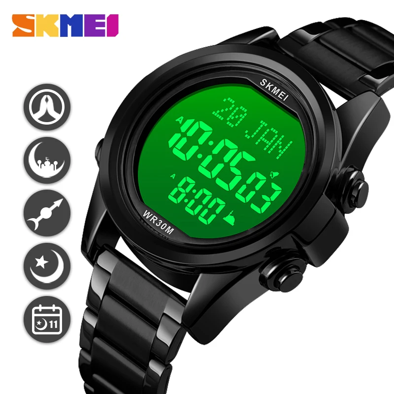 SKMEI Digital Watches For Muslim Men Qibla Time Prayer Wristwatches Mens LED Daylight Saving Islamic Gift Hour reloj hombre 1667
SKMEI Digital Watches For Muslim Men Qibla Time Prayer Wristwatches Mens LED Daylight Saving Islamic Gift Hour reloj hombre 1667