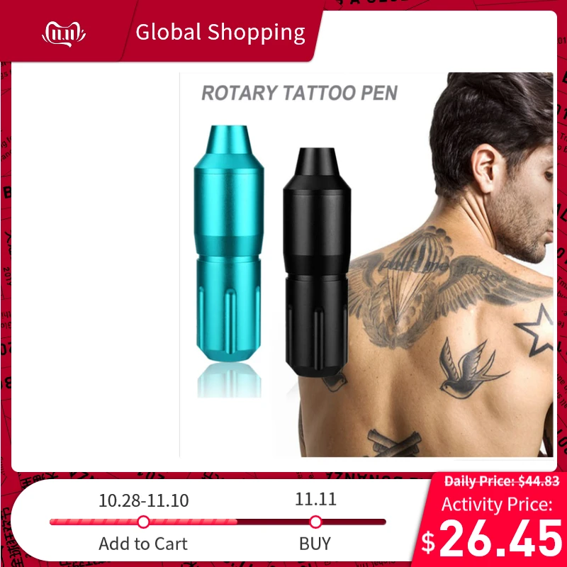 Body Art Rotary Tattoo Pen Aluminum Alloy Carved Short Pen Lightweight Rotary Tattoo Machine RCA Cord for Tattoo Supplies
Body Art Rotary Tattoo Pen Aluminum Alloy Carved Short Pen Lightweight Rotary Tattoo Machine RCA Cord for Tattoo Supplies