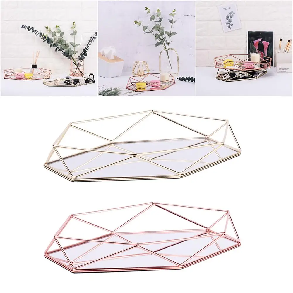 Three-dimensional Wrought Iron Storage Tray Nordic Minimalist Rose Gold Mirror Bottom Hexagonal Tray Home Decoration
Three-dimensional Wrought Iron Storage Tray Nordic Minimalist Rose Gold Mirror Bottom Hexagonal Tray Home Decoration