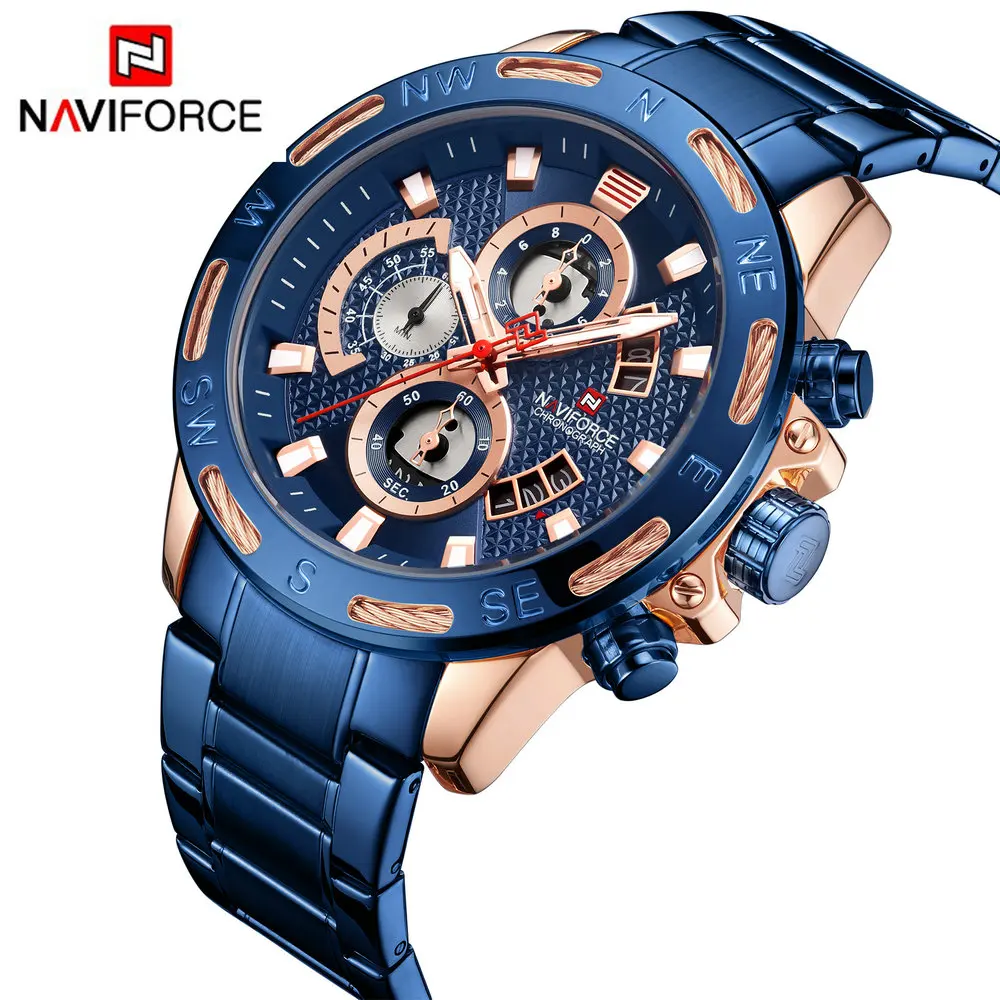 NAVIFORCE Quartz Mens Watches Top Brand Luxury Steel Strap Military Sports Watch Men Date Calendar Multifunction Wristwatches
NAVIFORCE Quartz Mens Watches Top Brand Luxury Steel Strap Military Sports Watch Men Date Calendar Multifunction Wristwatches