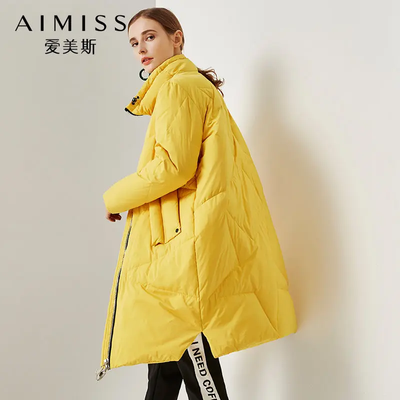 AIMISS Brand New Women Down Jacket Zipper Full Sleeves Loose Casual Yellow Color Asymmetric Length Down Coat Long Clothes
AIMISS Brand New Women Down Jacket Zipper Full Sleeves Loose Casual Yellow Color Asymmetric Length Down Coat Long Clothes