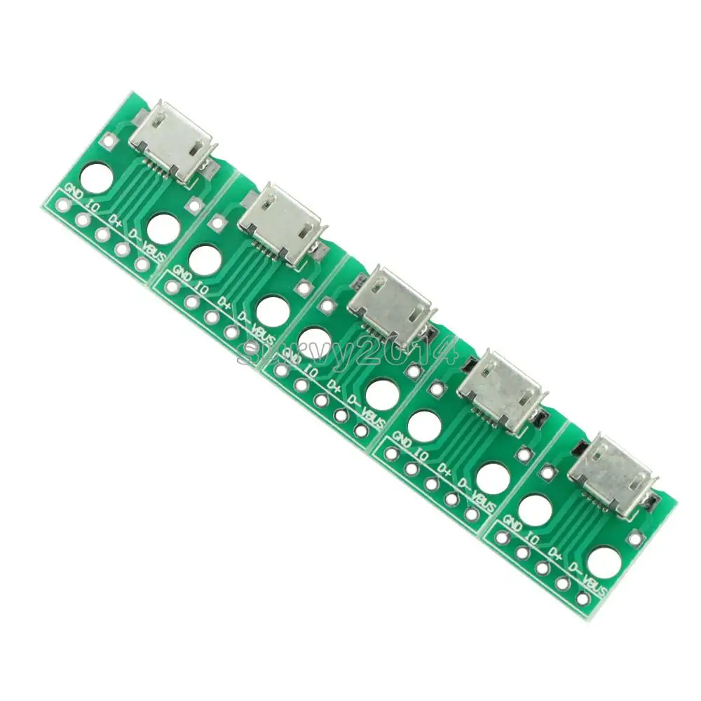5PCS Micro USB to DIP Adapter Connector Module Board Panel Female 5-Pin Pinboard 2.54mm Micro USB PCB
5PCS Micro USB to DIP Adapter Connector Module Board Panel Female 5-Pin Pinboard 2.54mm Micro USB PCB