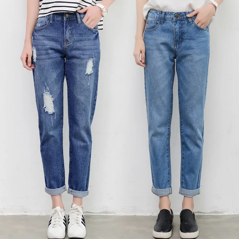 Korean Style Fashion Casual Nine-Points Pants BF Hole Jeans Women Loose Leisure Slim Rapped Jeans Women's Large Size Harem Pants
Korean Style Fashion Casual Nine-Points Pants BF Hole Jeans Women Loose Leisure Slim Rapped Jeans Women's Large Size Harem Pants