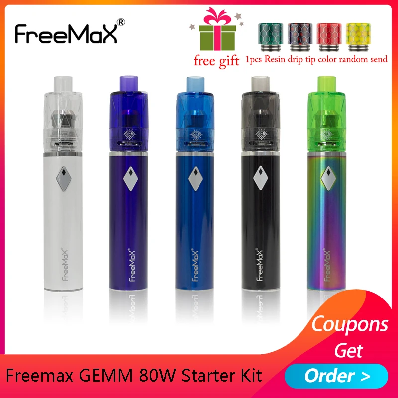 New Freemax GEMM 80W Starter Kit Built in 2900mAh With GEMM Disposable 5ml Tank PCTG Material Single/Dual Mesh Vape Vaporizer
New Freemax GEMM 80W Starter Kit Built in 2900mAh With GEMM Disposable 5ml Tank PCTG Material Single/Dual Mesh Vape Vaporizer