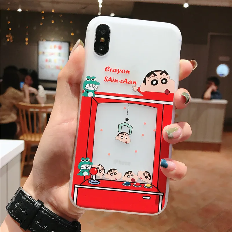Милый мультяшный чехол для iPhone X 7 8 6 Plus 5 5S SE 2020 чехлы 12 mini 12Pro 11 Pro XS Max XR Crayon Shinchan