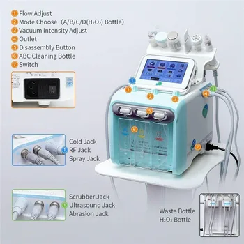 6 in 1 h2 o2 hydra facial oxygen facial cleaning device with bio face lifting skin rejuvenation whitening beauty equipment
6 in 1 h2 o2 hydra facial oxygen facial cleaning device with bio face lifting skin rejuvenation whitening beauty equipment