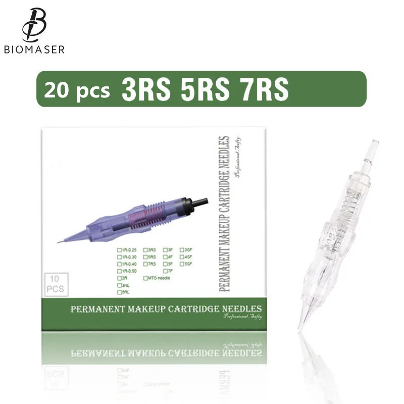 20PCS Biomaser Cartridges Needles 3RS 5RS 7RS Permanent Makeup Machine Professional Shading Needles for Scars Areola
20PCS Biomaser Cartridges Needles 3RS 5RS 7RS Permanent Makeup Machine Professional Shading Needles for Scars Areola
