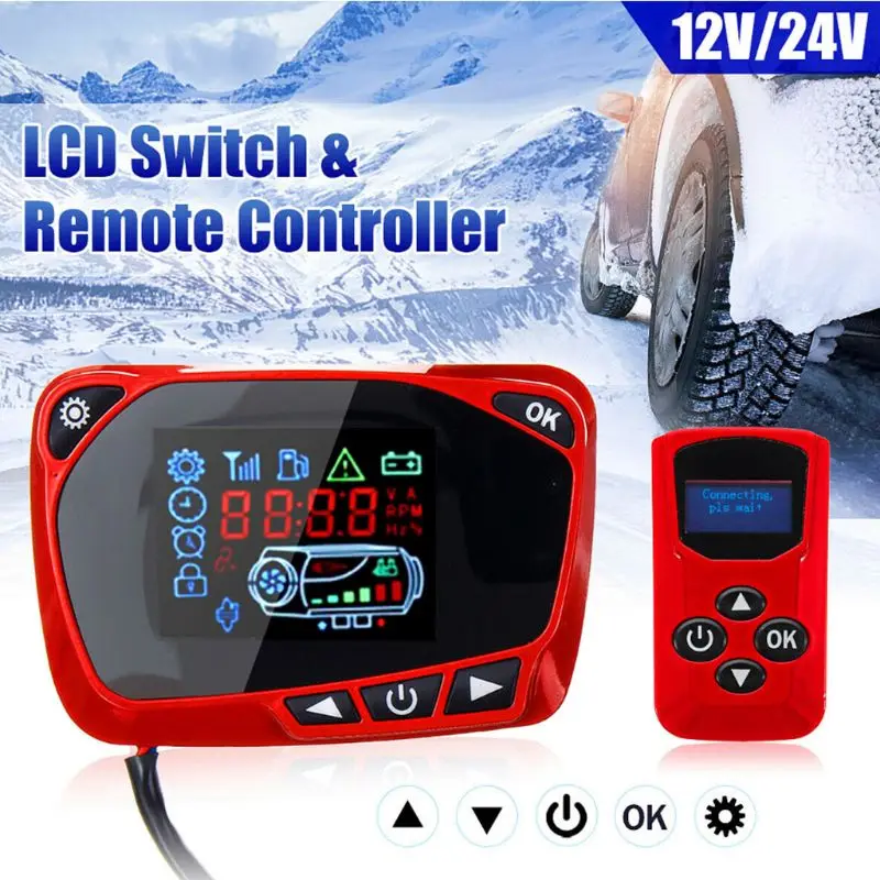 LCD Thermostat Display Switch w/Remote Controller 12/24V for Diesel Air Heater G6KC 
LCD Thermostat Display Switch w/Remote Controller 12/24V for Diesel Air Heater G6KC