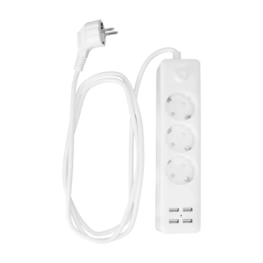 Power Strip Electrical Socket 3 USB Ports and 3 AC Plug Multi-Outlet Power Socket with EU Plug (White)
Power Strip Electrical Socket 3 USB Ports and 3 AC Plug Multi-Outlet Power Socket with EU Plug (White)