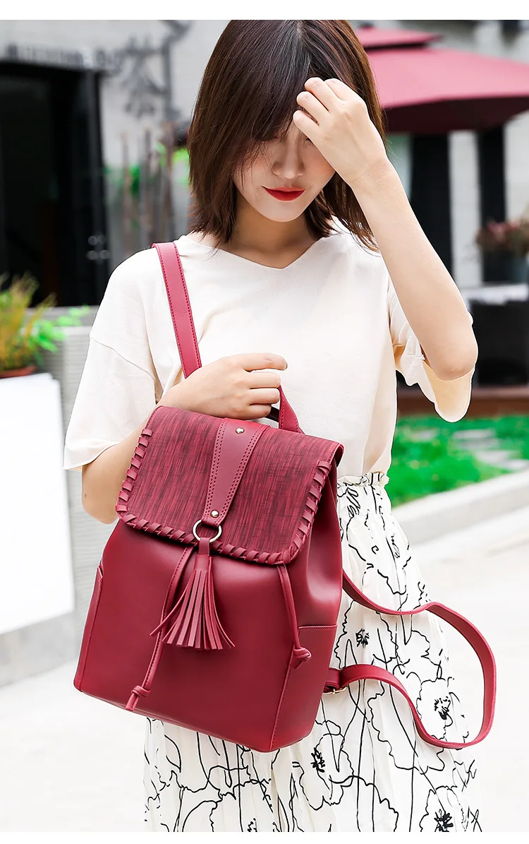 12L Women Leather Backpack 2020 Fashion School Bags for Teenage Girls Mini Backpack Female Black Red Pink Korean Tassel Solid PU
12L Women Leather Backpack 2020 Fashion School Bags for Teenage Girls Mini Backpack Female Black Red Pink Korean Tassel Solid PU