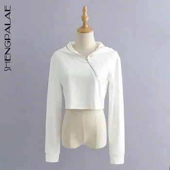 SHENGPALAE 2020 New Autumn Fashion Casual Loose Solid Color Long Sleeve Zipper Hooded Sweatshirts Navel Short Top Women SD870
SHENGPALAE 2020 New Autumn Fashion Casual Loose Solid Color Long Sleeve Zipper Hooded Sweatshirts Navel Short Top Women SD870