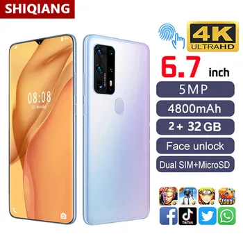 SOYES P43 Pro Android 10.0 Mobile Phones 4800mAh Face Unlocked 32GB Smartphone 2 SIM 5MP HD 6.7 Inch Cell Phones 6 Core Phone