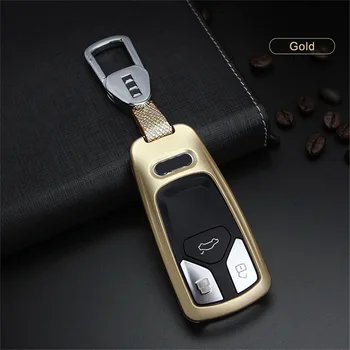 

Alloy Car Key Cover with Keychain For Audi A4 A5 Q5 Q7 TT A4L A6L S6 A7 A8L A1 A3 A6 A8 Quattro Q3 2009-2015 Car Accessories
