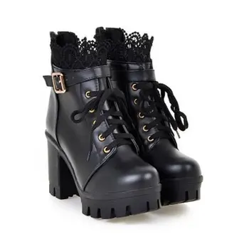Lace Booties Waterproof Platform Thick Heel Lace Up Women'S Boots Casual Warm Shoes For Daily Wear Gift
Lace Booties Waterproof Platform Thick Heel Lace Up Women'S Boots Casual Warm Shoes For Daily Wear Gift