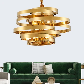 Nordic Stainless Steel Gold LED pendant lights lighting Circular Tornado Atmosphere pendant lamp luxury dining room hanging lamp
Nordic Stainless Steel Gold LED pendant lights lighting Circular Tornado Atmosphere pendant lamp luxury dining room hanging lamp