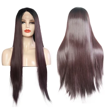 AIMEYA Dark Brown Straight Synthetic Lace Front Wigs Middle Part Black Root Heat Resistant Fiber Hair Wigs for Women Long Wigs
AIMEYA Dark Brown Straight Synthetic Lace Front Wigs Middle Part Black Root Heat Resistant Fiber Hair Wigs for Women Long Wigs
