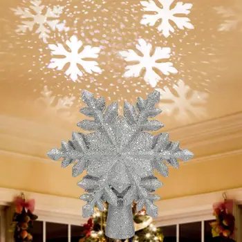 Christmas Tree Topper Lighted With Snowflake Projector,LED Rotating Snowflake, 3D Sliver Snow Tree Topper For Tree Dec
Christmas Tree Topper Lighted With Snowflake Projector,LED Rotating Snowflake, 3D Sliver Snow Tree Topper For Tree Dec