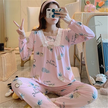 Long-sleeve Pajama Set Women Soft Comfortable Cute Lace Home Suit Casual Sleepwear Pijama Mujer Sleep Tops пижама женская
Long-sleeve Pajama Set Women Soft Comfortable Cute Lace Home Suit Casual Sleepwear Pijama Mujer Sleep Tops пижама женская