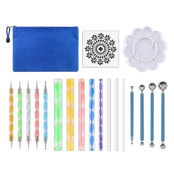 19PCS Mandala Dotting Tools Set Pen Dotting Tools Mandala Stencil Ball Stylus Paint Tray For Painting Rocks, Coloring, Drawing 
19PCS Mandala Dotting Tools Set Pen Dotting Tools Mandala Stencil Ball Stylus Paint Tray For Painting Rocks, Coloring, Drawing