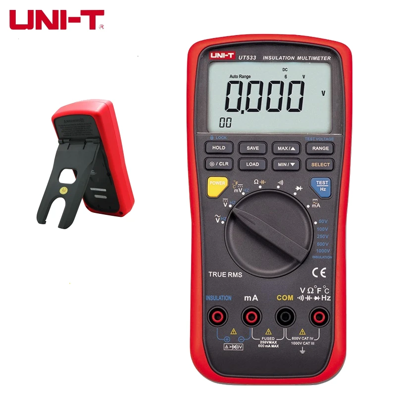 UNI-T UT533 True RMS Insulation Resistance Tester Insulation Multimeter 1000V Megohmmeter Capacitance/Frequency/Temperature Test
UNI-T UT533 True RMS Insulation Resistance Tester Insulation Multimeter 1000V Megohmmeter Capacitance/Frequency/Temperature Test