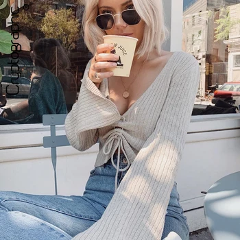 Fashion V-Neck Drawstring Ruched Female Crop Tops Casual Long Sleeve Striped Blouses for Women 2020 Autumn Winter
Fashion V-Neck Drawstring Ruched Female Crop Tops Casual Long Sleeve Striped Blouses for Women 2020 Autumn Winter
