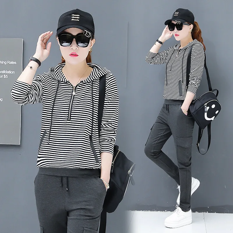 2018 Spring Clothing New Style Korean-style Hong wei yang Gas Two-Piece Set Long Sleeve Striped Shirt WOMEN'S Pants Fashion
2018 Spring Clothing New Style Korean-style Hong wei yang Gas Two-Piece Set Long Sleeve Striped Shirt WOMEN'S Pants Fashion