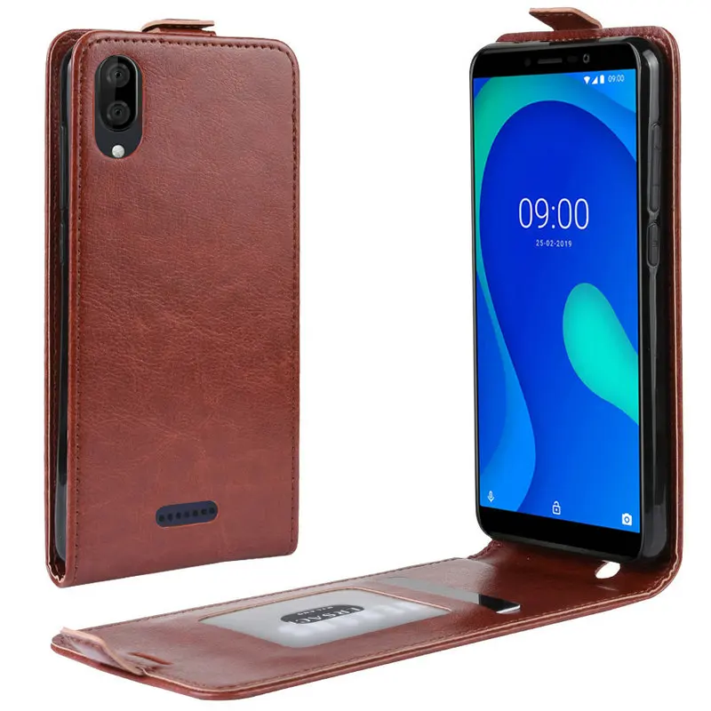 

For wiko Y80 WIERSS Luxury Retro Leather Cover case for wiko Y80 for wiko Y60 Wallet flip leather cases coque fundas Etui>