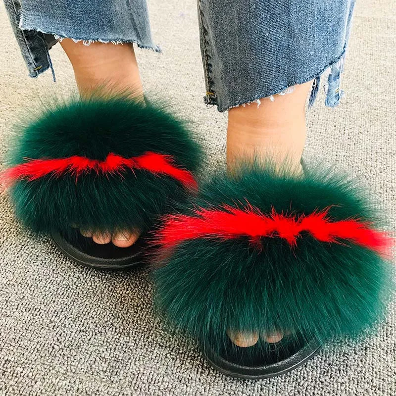 Women's Real Fox Fur Slippers Girl's Plush Fluffy Slides Ladies Furry House Shoes Female Cute Indoor Flip Flops Large Size 35-45
Women's Real Fox Fur Slippers Girl's Plush Fluffy Slides Ladies Furry House Shoes Female Cute Indoor Flip Flops Large Size 35-45