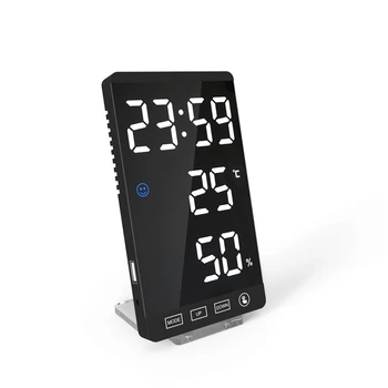 4In1 LED Mirror Digital Alarm Clock Modern Home Decoration Table Clock With Holder Time Temperature Humidity Display Wall Clock
4In1 LED Mirror Digital Alarm Clock Modern Home Decoration Table Clock With Holder Time Temperature Humidity Display Wall Clock
