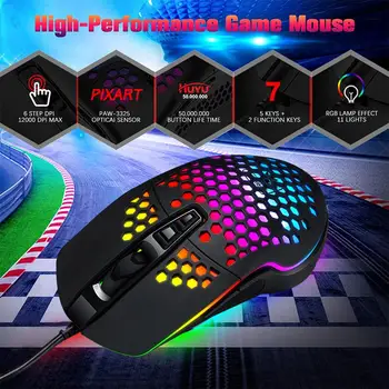 Ergonomic Wired Gaming Mouse 2400 DPI Mouse RGB Backlit Mice With Buttons Programmable Lighting Mouse Gamer For PC Laptop
Ergonomic Wired Gaming Mouse 2400 DPI Mouse RGB Backlit Mice With Buttons Programmable Lighting Mouse Gamer For PC Laptop