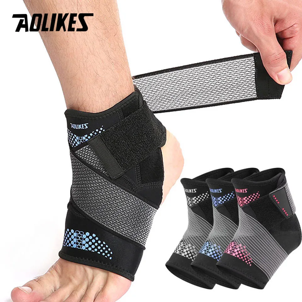 AOLIKES Новый L/XL спортивный фиксатор для голеностопа до колен протектор сжатия