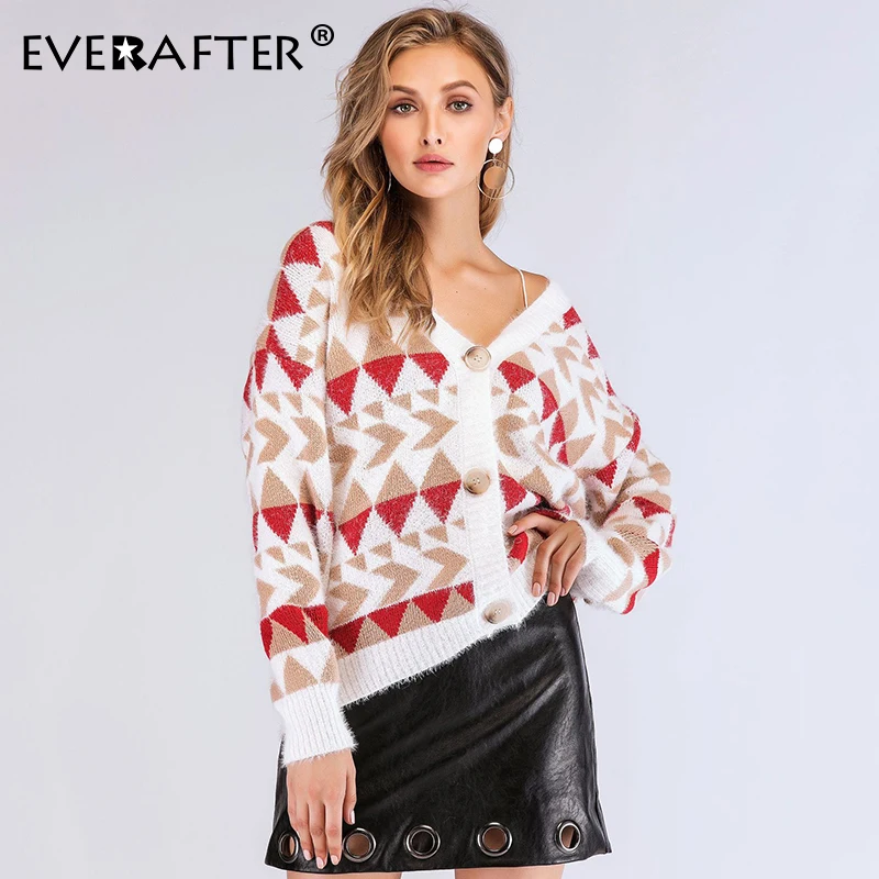 EVERAFTER Cardigan Sweater Women 2019 Fashion Geometric Printed Button Autumn Long Sleeve Office Lady Sweaters Top Elegant Coat
EVERAFTER Cardigan Sweater Women 2019 Fashion Geometric Printed Button Autumn Long Sleeve Office Lady Sweaters Top Elegant Coat
