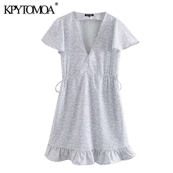 KPYTOMOA Women 2020 Elegant Fashion Floral Print Ruffled Mini Dress Vintage Short Sleeve Adjustable Tied Female Dresses Vestidos 
KPYTOMOA Women 2020 Elegant Fashion Floral Print Ruffled Mini Dress Vintage Short Sleeve Adjustable Tied Female Dresses Vestidos