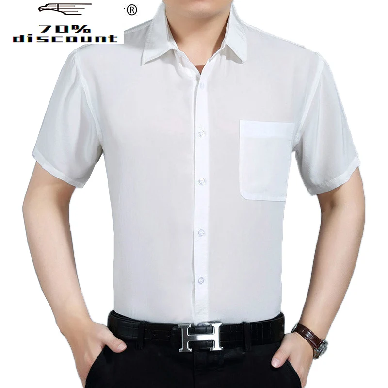 Summer Real Silk Shirt Men Short Sleeve White Shirt 2020 Formal Mens Shirts Casual Slim Fit Camisa Masculina KJ2939
Summer Real Silk Shirt Men Short Sleeve White Shirt 2020 Formal Mens Shirts Casual Slim Fit Camisa Masculina KJ2939