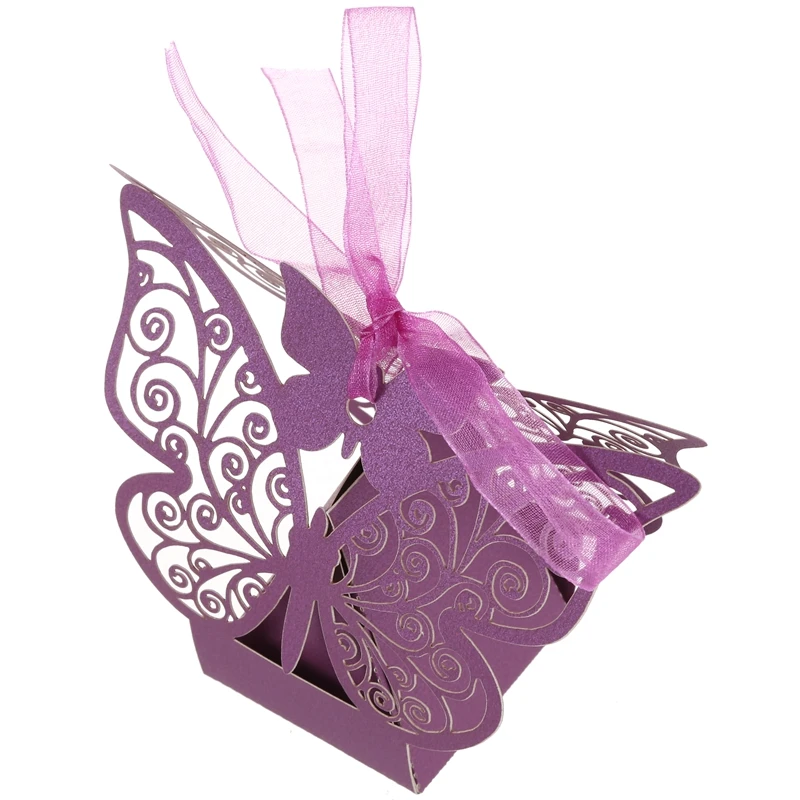 new 50pcs cut butterfly wedding candy box gift box wedding