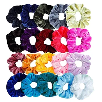 

20 Pcs Hair Scrunchie Velvet Elastic HairBands for Women Girls Scrunchies Pack Ties headband Hair Accessories L0107 HOT