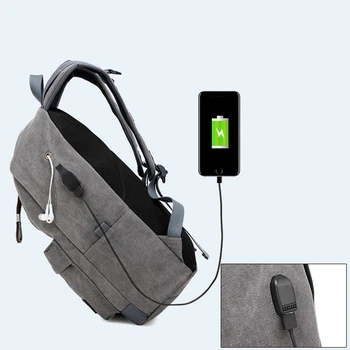 Men's Backpack Recharge USB Retro Earphone Canvas Travel Sport Casual Multifunction Gray
Men's Backpack Recharge USB Retro Earphone Canvas Travel Sport Casual Multifunction Gray