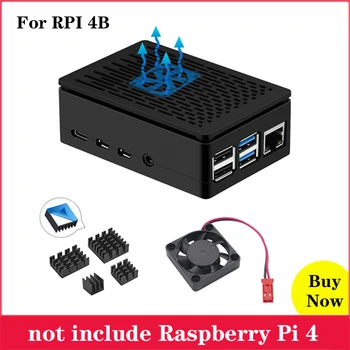 Raspberry Pi 4 Case Protective ABS Case Black Box Shell Enclosure + Cool Fan Aluminum HeatSink for Raspberry Pi 4 Model B 4B 
Raspberry Pi 4 Case Protective ABS Case Black Box Shell Enclosure + Cool Fan Aluminum HeatSink for Raspberry Pi 4 Model B 4B