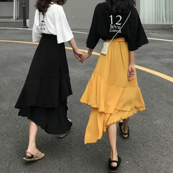 Spring and Autumn 2020 New Korean Women's Ruffles Irregular Pleated Skirt Mid-Length High Waist A- line Skirt
Spring and Autumn 2020 New Korean Women's Ruffles Irregular Pleated Skirt Mid-Length High Waist A- line Skirt