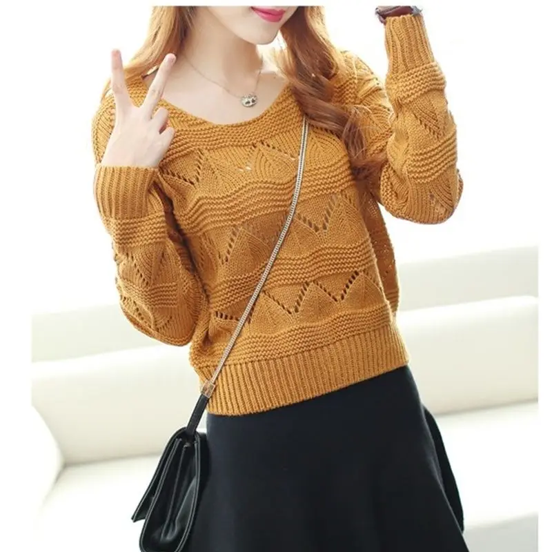 Spring and autumn candy color long sleeve round neck Pullover loose short thin hollow out sweater sweater sweater sweater woman
Spring and autumn candy color long sleeve round neck Pullover loose short thin hollow out sweater sweater sweater sweater woman