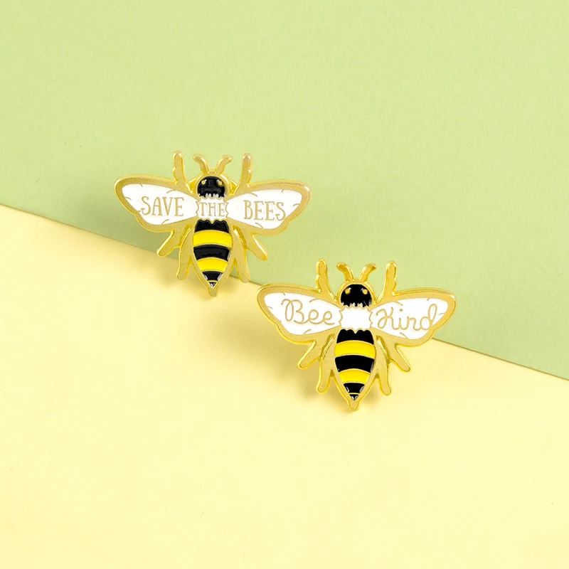 Эмалированные булавки Save the Bee Kind броши в виде пчел отворот рубашка сумка со