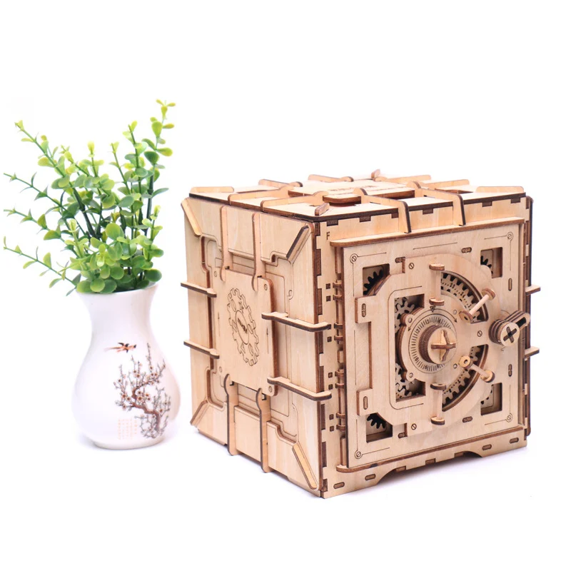 Children 3D Wooden Mechanical Password Treasure Box DIY Model Transmission Puzzle Piggy Bank Creative Mechanical Model Gift
Children 3D Wooden Mechanical Password Treasure Box DIY Model Transmission Puzzle Piggy Bank Creative Mechanical Model Gift
