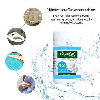 100g Pool Cleaning Tablets Disinfection Pills Swimming Pool Chlorine Tablets Instant Effervescent Bathroom Cleaning Foam Cleaner
100g Pool Cleaning Tablets Disinfection Pills Swimming Pool Chlorine Tablets Instant Effervescent Bathroom Cleaning Foam Cleaner