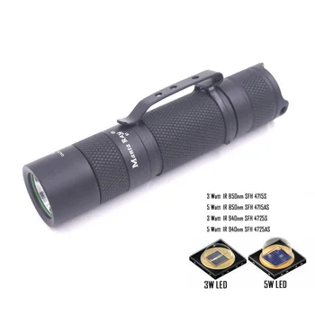 

Manta Ray S1 black IR 850nm 940nm led flashlight torch Oslon 3w 5w black series LED inside night vision function AA 14500 torch